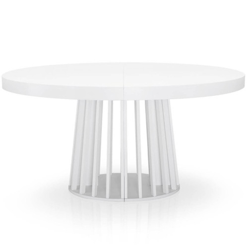 Table ovale extensible Eliza Blanc 3S. x Home  - Table console bois