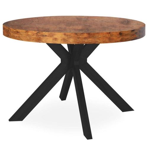 Table ronde extensible Myriade Noir et Noyer 3S. x Home  - Table en bois design