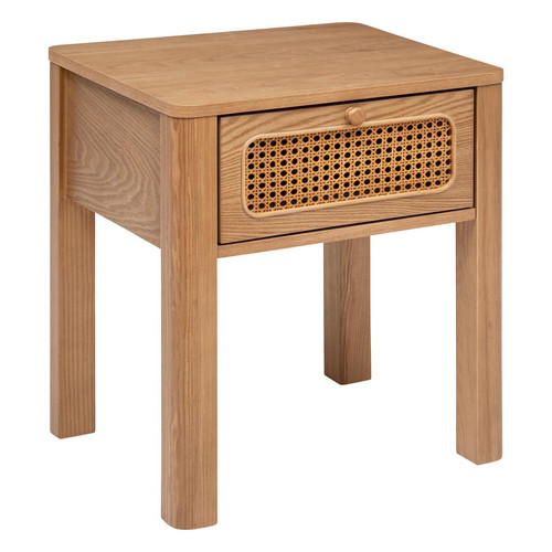 Tables de chevet un tiroir en placage frêne  - 3S. x Home - Edition Authentique Chambre Lit