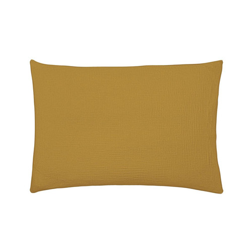 Taie d'oreiller unie en gaze de coton Tendresse jaune - Essix - Essix linge de maison