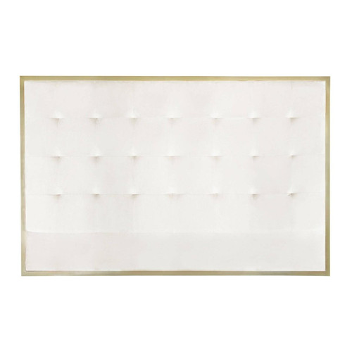 Tête de lit Donna 160 cm Métal Or et Velours Blanc 3S. x Home  - Lit design et ensemble literie