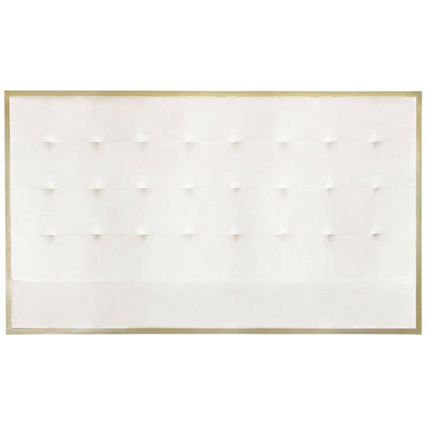 Tête de lit Donna 180 cm Métal Or et Velours Blanc