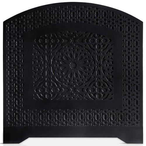 Tête de lit style oriental bois sculpté Agraba 120cm Noir 3S. x Home  - Sommier noir