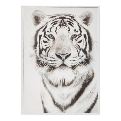 Toile imprimée "Tigre" bois noir et blanc 50x70 cm - 3S. x Home - Déco et luminaires