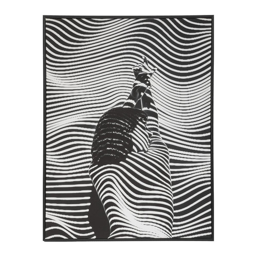 Toile imprimée "Wilem" bois noir et blanc 60x90 cm