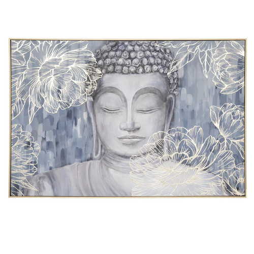 Toile peinte encadréeetflocon "Bouddha"60x90cm