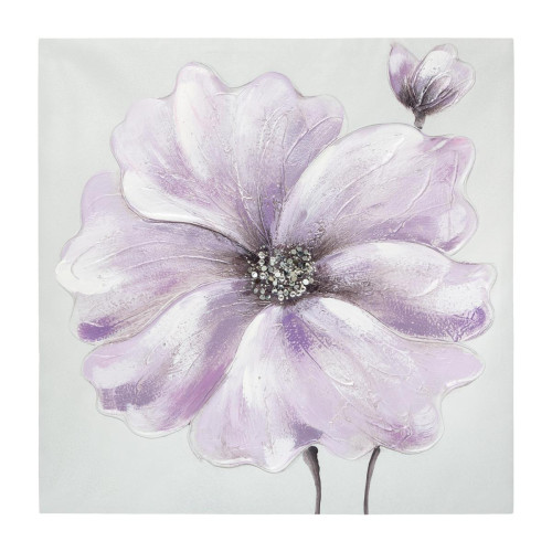 Toile Peinture Fleurs violet 48 x 48 cm