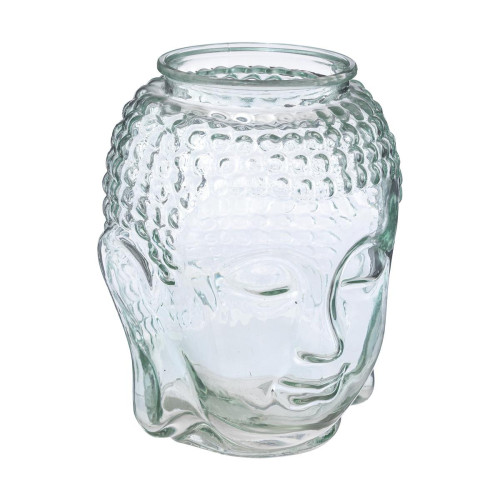 Vase "Bouddha" H28 transparent en verre
