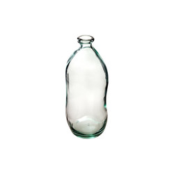 Vase bouteille verre recyclé transparent H35