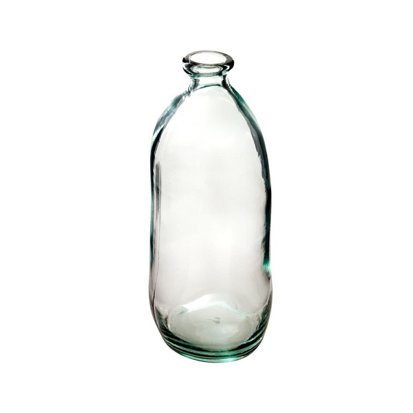 Vase bouteille verre recyclé transparent H51 cm