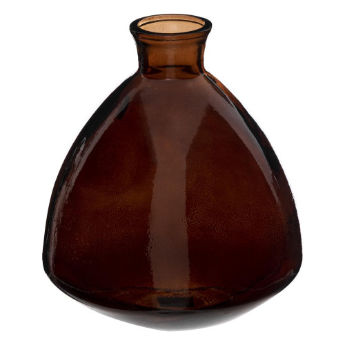 Vase "Candy" en verre recyclé brun H19cm