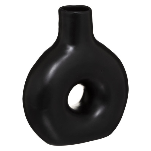 Vase "Circle" noir mat en céramique 17x21cm