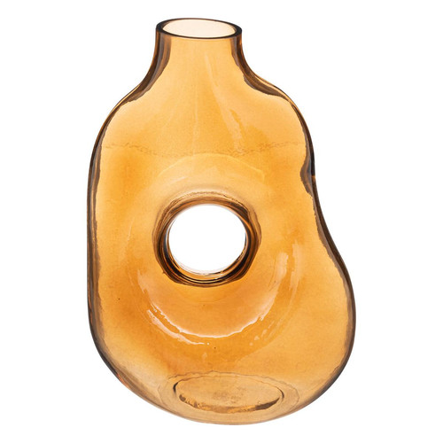 Vase "Donut" verre ambre H24,5cm