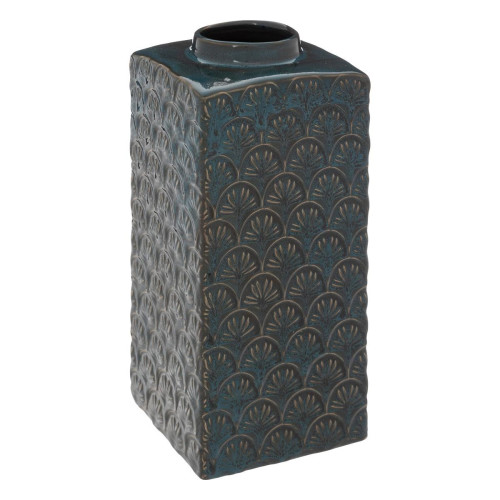 Vase bleu carré en céramique "Jiling"  3S. x Home  - Vase design