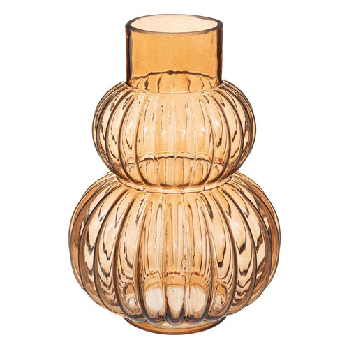 Vase "Rivi" verre ambre H25 cm