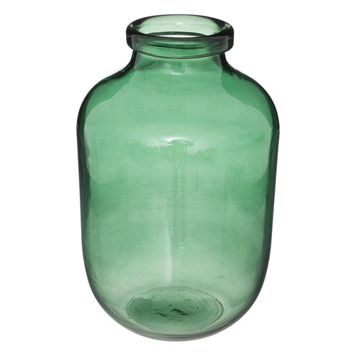 Vase en verre vert H28 cm
