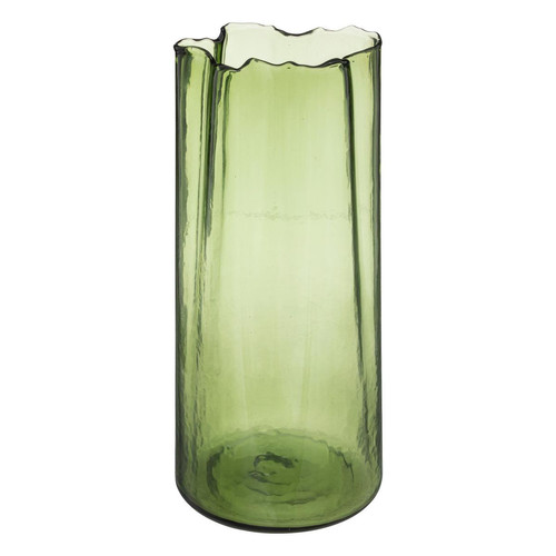 Vase verre vert H32 cm