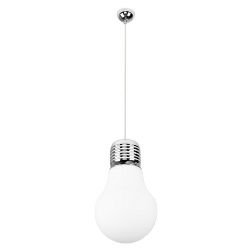 Ampoule pendante 1xE27 Max.60W Chrome/Transparent/Blanc - Britop Lighting - Edition Authentique Déco Luminaires