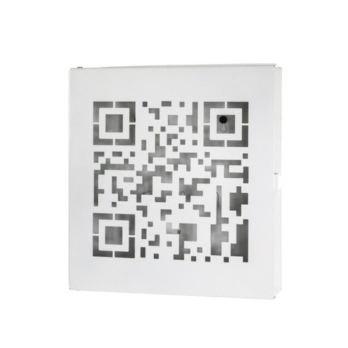 Boîte à clés à 10 crochets avec code QR découpé abstrait en Métal laqué Blanc 3S. x Home  - Decoration murale design