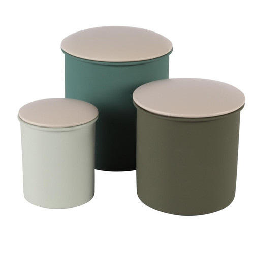 Boîtes de rangement metal vert (set de 3) - Nouveautes rangement