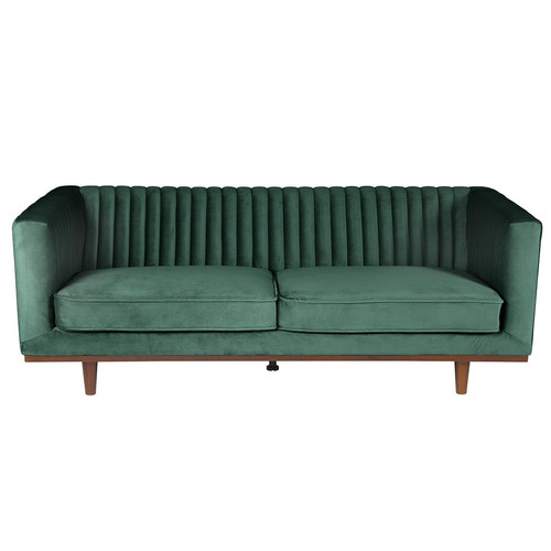 Canapé 3 places en velours vert sapin - 3S. x Home - Salon meuble deco