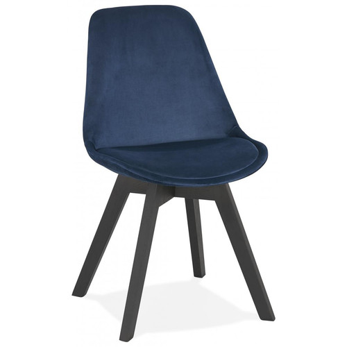 Chaise Bleu Pieds Noir PHIL 3S. x Home  - Chaise bleu design