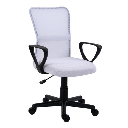 Chaise de bureau ergonomique réglable Blanc STACY - Rangement industriel