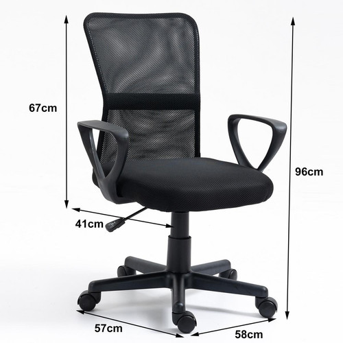 Chaise de bureau ergonomique réglable Noir STACY