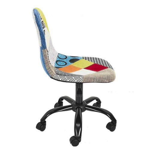 Chaise De Bureau Patchwork Multicolore en Métal