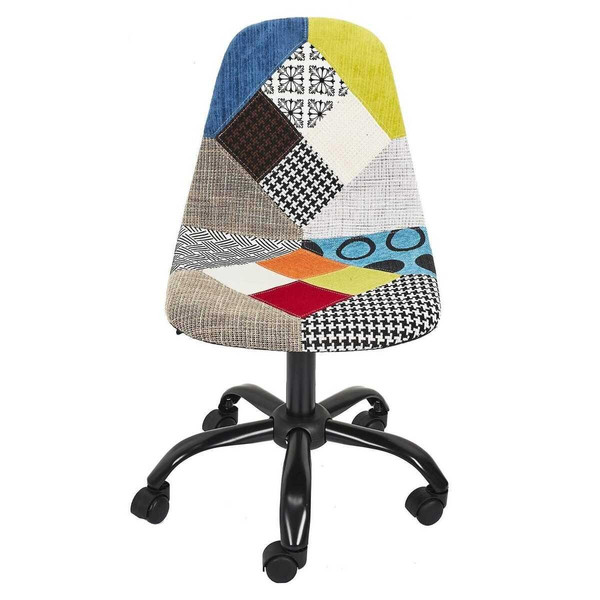 Chaise De Bureau Patchwork Multicolore en Métal