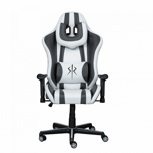 Chaise de bureau ZORO Blanc Noir - Edition Industriel Meuble Rangement