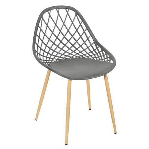 Chaise de Jardin Croisillons Gris - Fauteuil et chaise de jardin design