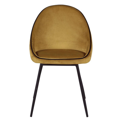 Chaise de repas velours ocre - 3S. x Home - Chaise jaune design