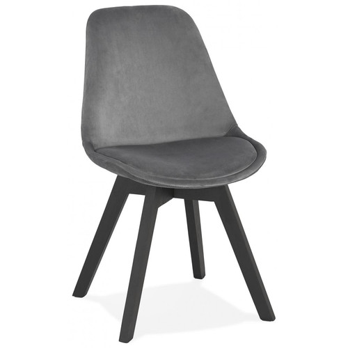 Chaise Gris Pieds Noir PHIL 3S. x Home  - Chaise design et tabouret design
