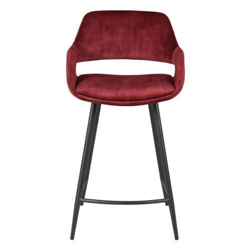 Chaise plan de travail bordeaux velours  - 3S. x Home - Chaise rouge design
