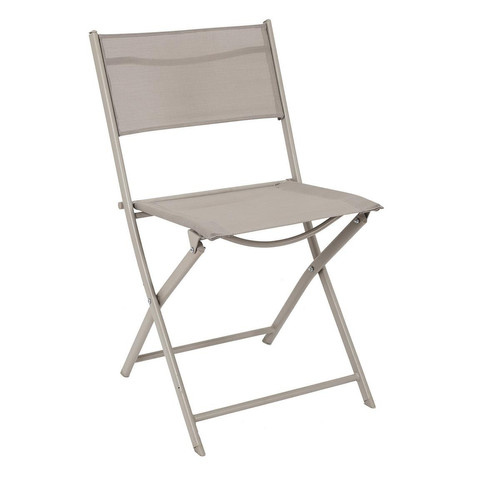 Chaise Pliante d'Extérieur Textilene Taupe - Fauteuil et chaise de jardin design