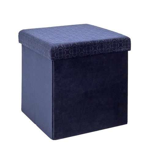 Coffre Pouf Pliable RETRO Bleu Nuit 3S. x Home  - Salon meuble deco