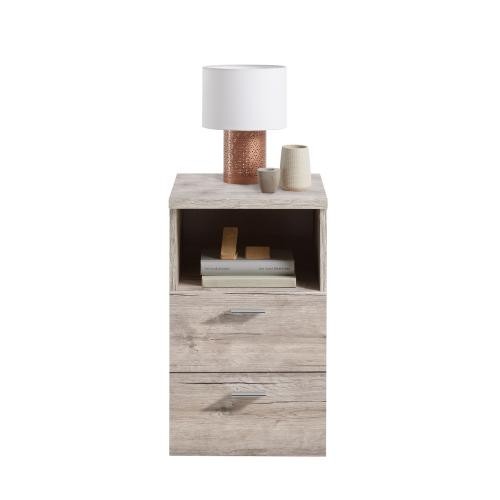 Table d'appoint avec 2 tiroirs COLIMA 1 naturel 3S. x Home  - Table d appoint blanche