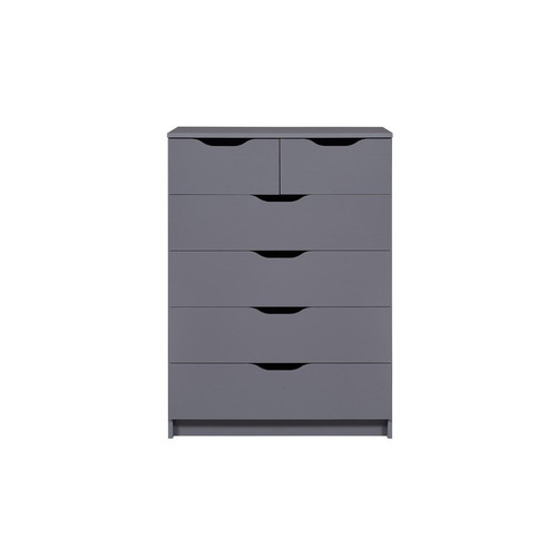 Commode SILENZIA 2 petits et 4 grands tiroirs gris graphite 3S. x Home  - Edition Contemporain Rangement Meubles