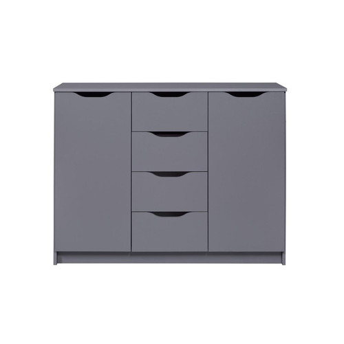 Commode SILENZIA 2 portes & 4 tiroirs gris 3S. x Home  - Edition Contemporain Rangement Meubles