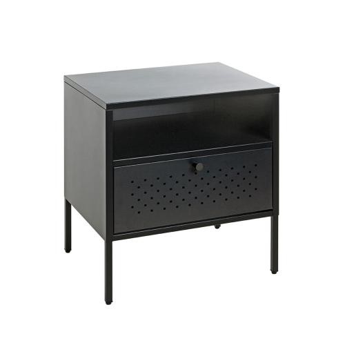Console en métal avec tablette et tiroir noir 3S. x Home  - Salon meuble deco