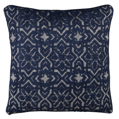 Coussin tricoté carré Bleu Foncé en Coton 3S. x Home  - Déco et luminaires
