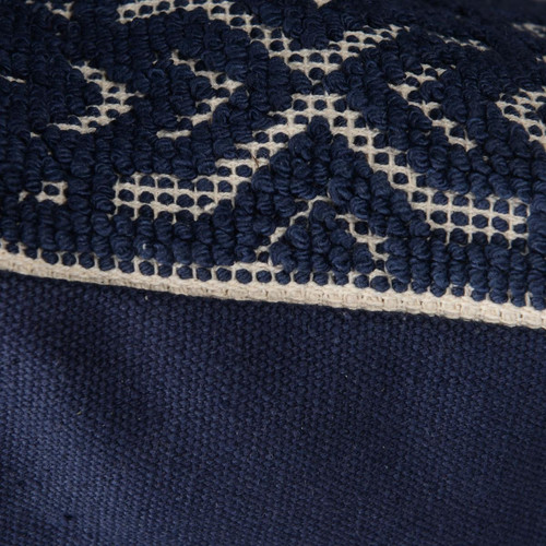 Coussin tricoté carré Bleu Foncé en Coton