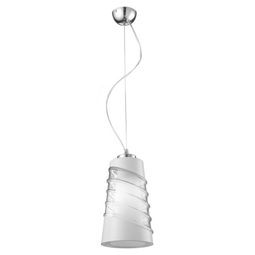 Suspension 1xE27 60W chrome/blanc/transparent Crister Britop Lighting  - Déco et luminaires
