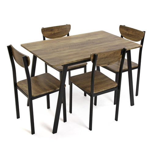 Ensemble Table Et Ses 4 Chaises Noir 3S. x Home  - Table a manger design