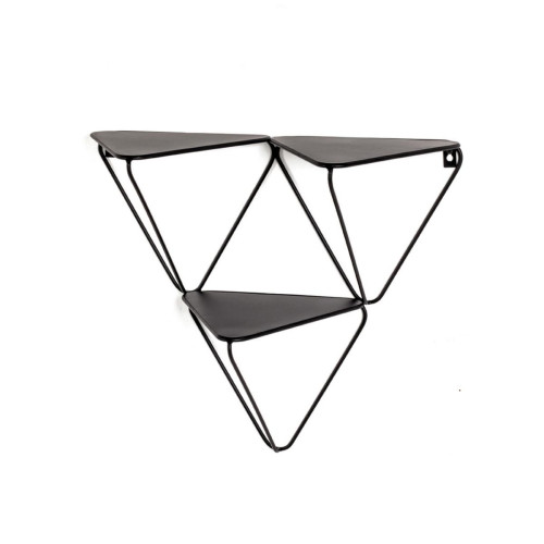 étagère murale triangulaire en tube d'acier laqué noir  - 3S. x Home - Edition Authentique Salon