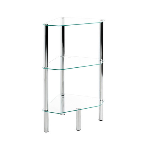 Etagère d'angle plateau en verre transparent 3S. x Home  - Etagere blanche design