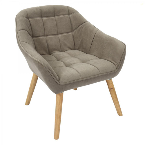 Fauteuil MAGNUS Taupe - Pouf et fauteuil design