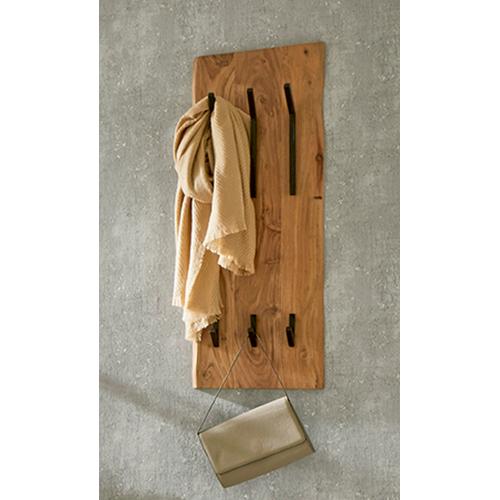 Garderobe murale verticale en bois et 6 crochets en métal noir - 3S. x Home - Rangement meuble