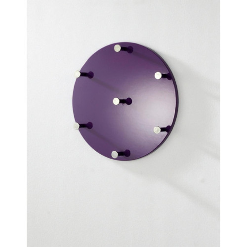 Garderobe murale ronde laquée violet crochet en acier chromé 3S. x Home  - Nouveautes chambre lit
